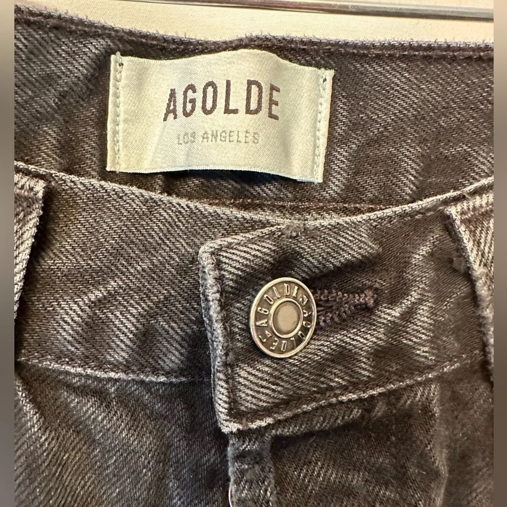 Agolde Lana Mid Rise Vintage Straight Leg in‎ Disorder Black Wash Jeans Size 26